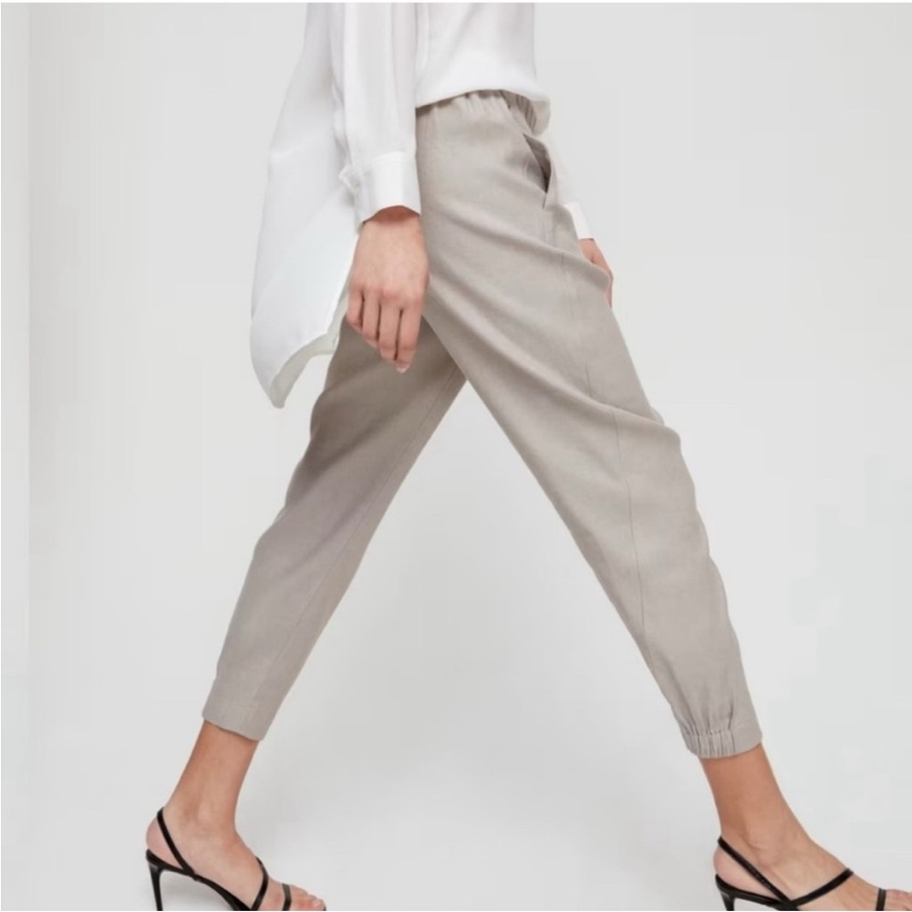 Aritzia Dexter Linen Jogger Gray Women's Pants